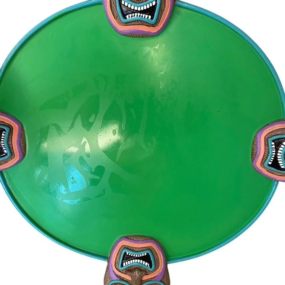 Easter Unlimited Tiki Bar Large Round Serving Platter Tray 3D Masks‎ Hawaii Luau